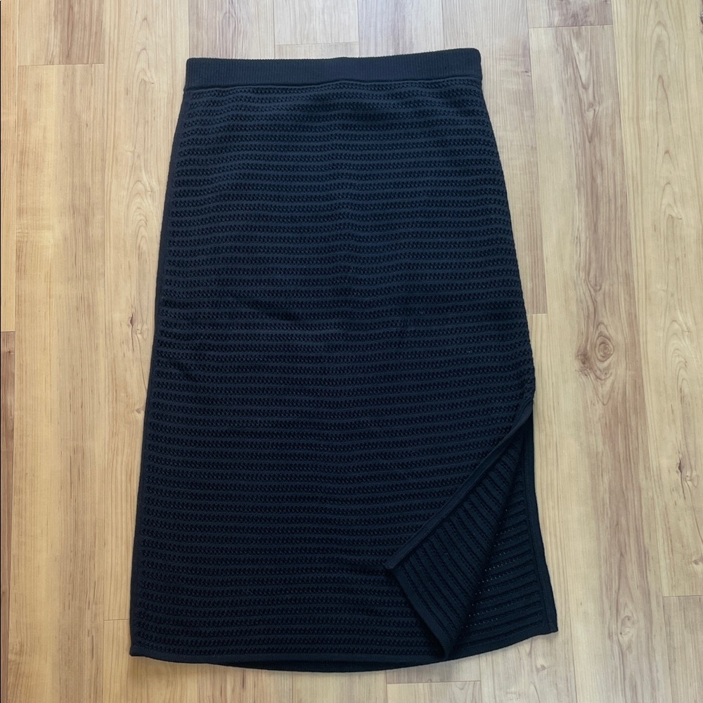Everlane Black Crochet Knit Skirt